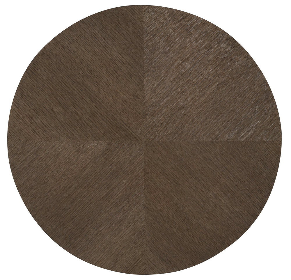 Hooker Furniture Commerce Roll with It Drum Side Table Oak Veneer Champagne Trim Modern Accent 7228-80261-89