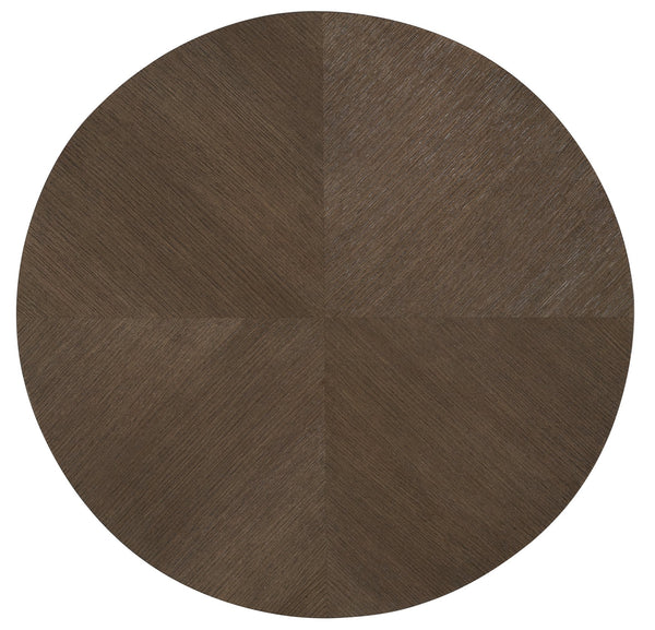 Hooker Furniture Commerce Roll with It Drum Side Table Oak Veneer Champagne Trim Modern Accent 7228-80261-89