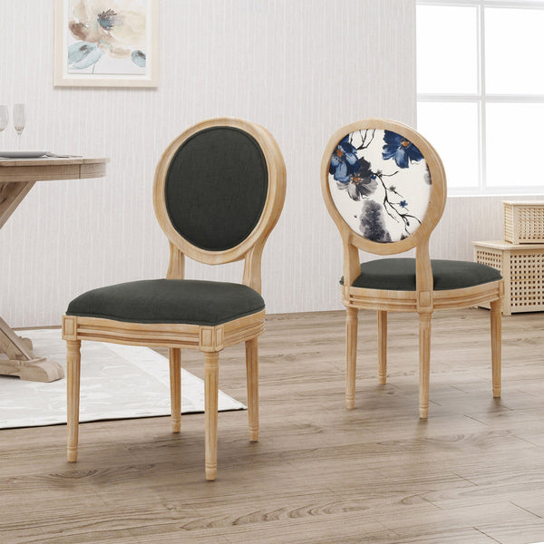 English Elm Christopher Knight Home® - Kd Dining Chair - Vintage French-Country Elegance With Dark Gray Upholstery & Ergonomic Comfort 60352.00PDGRY