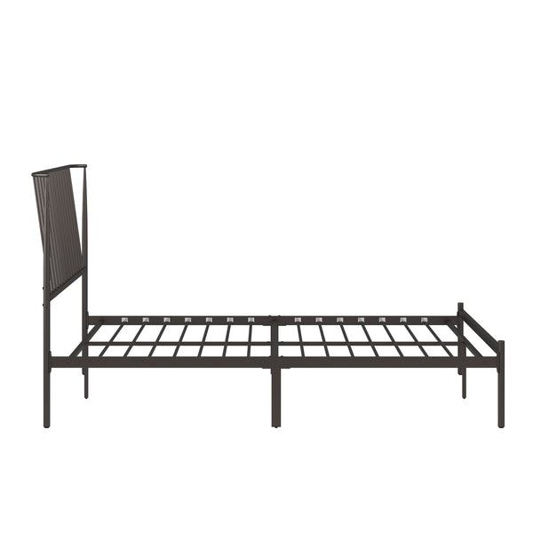 Homelegance By Top-Line Dante Metal Platform Bed with Curved Metal Headboard Dark Bronze Metal