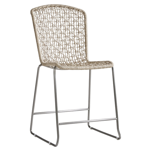 Bernhardt Bernhardt Carmel Counter Stool — Weather-Ready Twisted Abaca Weave, Stainless Steel Frame, Durable Comfort X03583