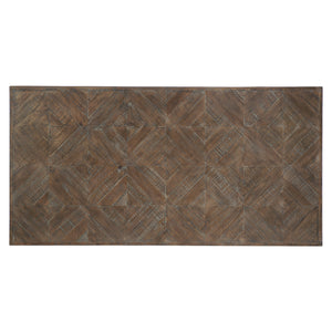 Bernhardt Bernhardt Draper Distressed Pine Dining Table With Dual Steel Pedestals, Sable Brown Top, 84" Wide 303224B