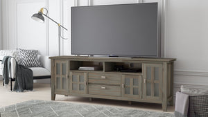English Elm Artisan 72" Distressed Grey Tv Media Stand - Handcrafted Storage With Rustic Charm For Living Rooms B136P158700