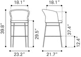 Freycinet Barstool Natural 703990 Zuo Modern