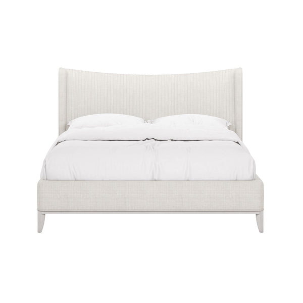 A.R.T. Furniture Mezzanine Elegant Dove Gray Bed With Arabesque Veneer Design For Luxury & Comfort In Your Bedroom Light Gray Parawood And Poplar Solids,Foam,Fiber,Fabric 325126-2249