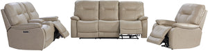 Parker House Parker Living Axel - Parchment Power Reclining Sofa Loveseat and Recliner Parchment 83% Polyester. 17% PU (W) MAXE-321-PAR