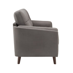 Homelegance By Top-Line Tawnie 83" Wide Microfiber Arm Sofa Grey Microfiber