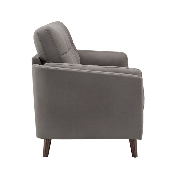 Homelegance By Top-Line Tawnie 83" Wide Microfiber Arm Sofa Grey Microfiber