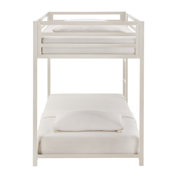 Homelegance By Top-Line Calrissian Metal Bunk Bed White Metal