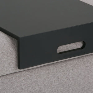 English Elm Oregon Storage Ottoman Bench with Tray — Midnight Vegan Faux Leather, Tufted Seating, Lift-Top Storage Gray B136P158185