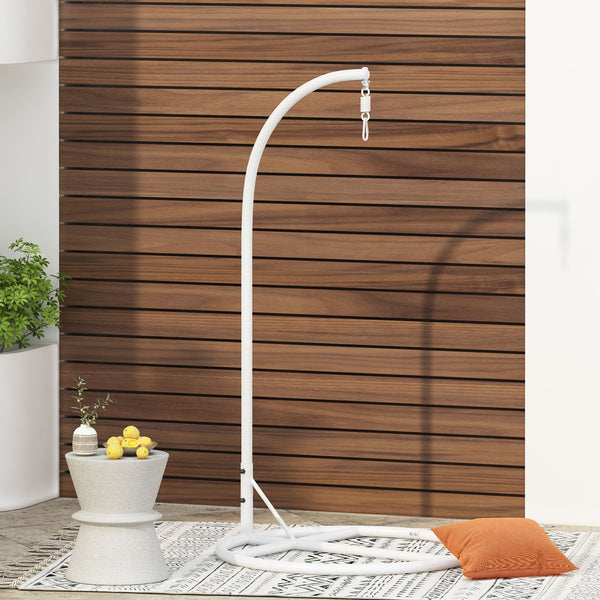 English Elm Christopher Knight Home® - HANGING Iron Chair Bottom Stand with Powder-Coated White Finish, Safety Belt, Portable Indoor/Outdoor Cozy Seat Support 62075.00HNGWHI
