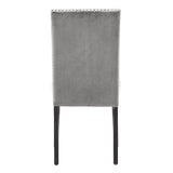 Homelegance By Top-Line Saber Nailhead Velvet Upholstered Chairs (Set of 2) Grey Wood