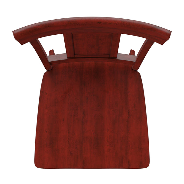 Homelegance By Top-Line Juliette Panel Back Wood Counter Height Chairs (Set of 2) Red Rubberwood