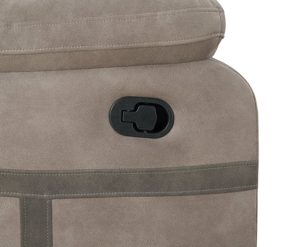 English Elm Steve Silver - Abilene 3-Piece Upholstery Set in Tan with Drop-Down Console, Olive Accent Panels, Leatherette Elegance B081S00221