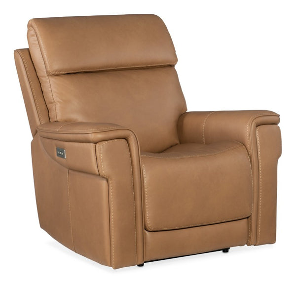 Hooker Furniture Lyra Zero Gravity Recliner In Sahara Sandalwood Leather With Power Headrest, Lumbar & Usb Port Light Brown SS608-PHZL1-082