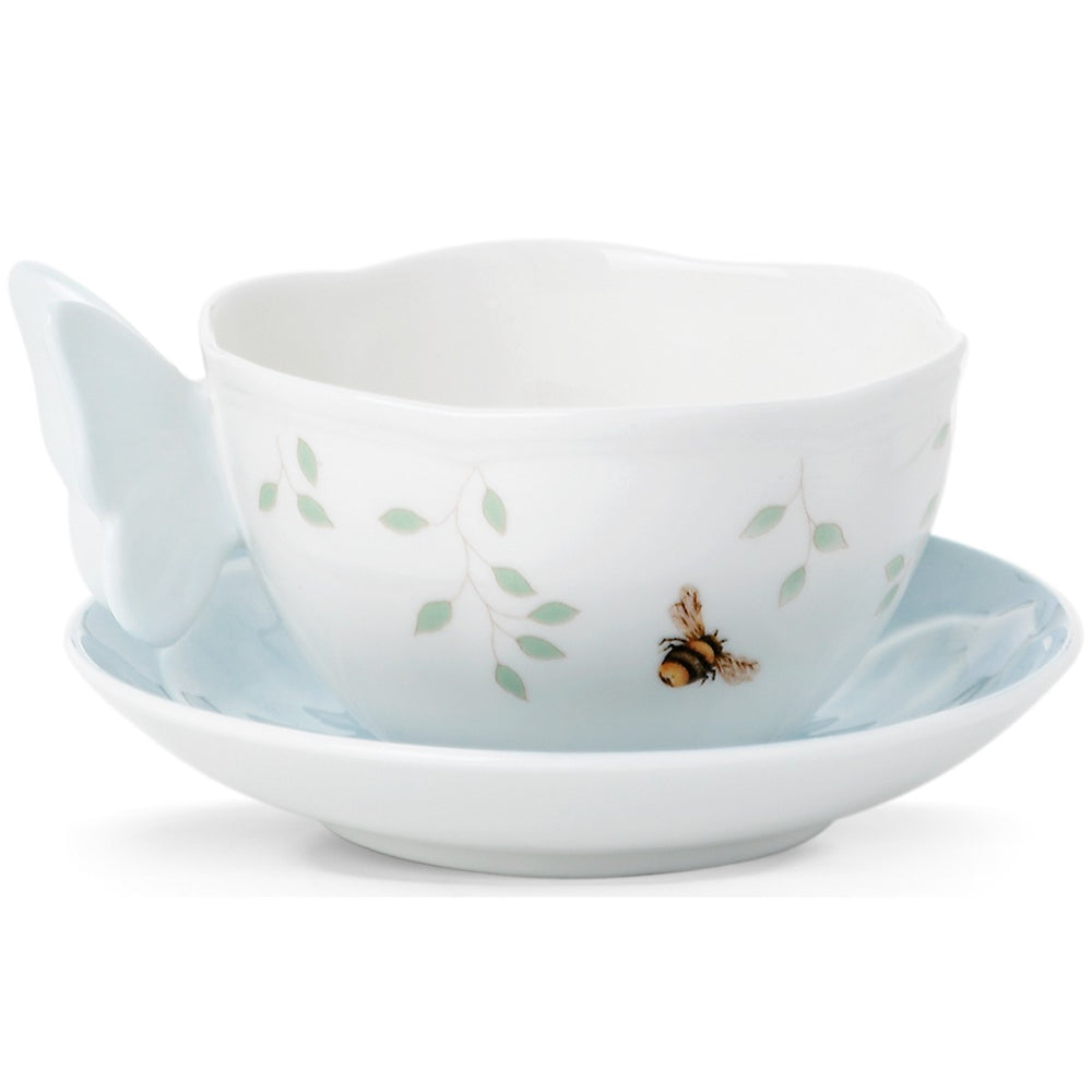 Lenox Butterfly Meadow Figural Blue Cup & Saucer Multi, WHITE PORCELAIN 806721