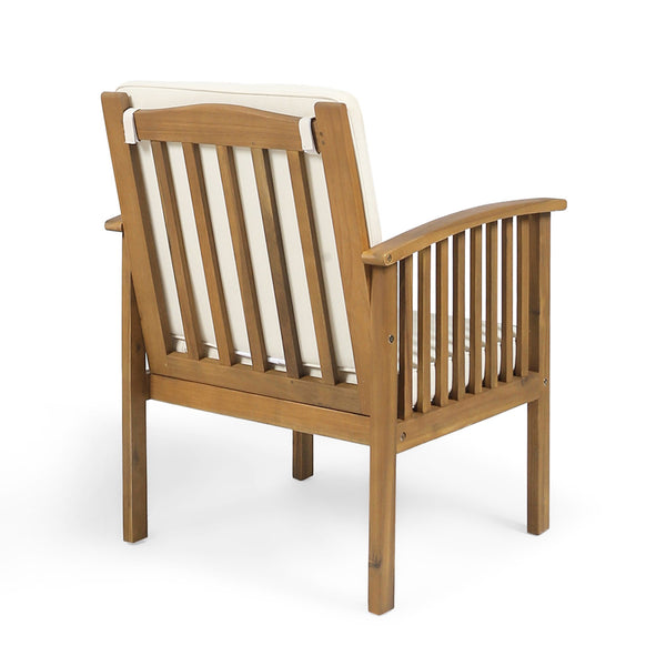 English Elm Casa Acacia Slatted Outdoor Club Chairs Set of 2 with Gray Finish Coastal Patio Seating 63513.00
