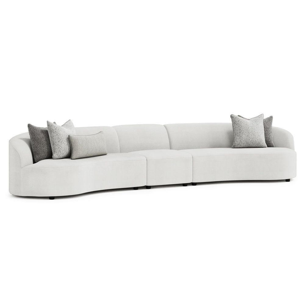 Bernhardt Bernhardt Elle 3-Piece Fabric Sectional — Sculptural Kidney Sofa, Cloud-Like Plush Seating, Customizable Finish - Made to Order K1965