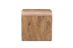 Porter Designs Porter Palencia Solid Mango Wood End Table – Stunning Waterfall Design For Organic Elegance At Home Natural Wood 05-117-07-3098