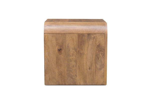 Porter Designs Porter Palencia Solid Mango Wood End Table – Stunning Waterfall Design For Organic Elegance At Home Natural Wood 05-117-07-3098