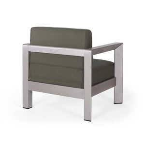 English Elm Christopher Knight Home® - AVIARA Aluminum Club Chair with Deep Seating and Low-Profile Design, Durable 400 lb Capacity, Compact Natural 64077.00