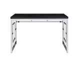 Steve Silver Alize Charcoal Desk: Faux Wood, Metal Construction, Scratch-Resistant Top, Contemporary Style - 24.00 x 47.00 x 30.00