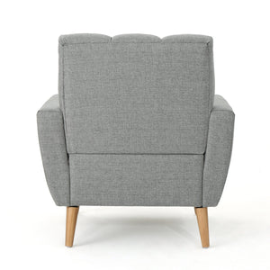 English Elm Christopher Knight Home® - Mid Mid Century Fabric Club Chair with Channel Stitching, Tufted Cushion, Plush Polyester Comfort Grey 33 L x 29.75 W x 18 H 62223.00GRY