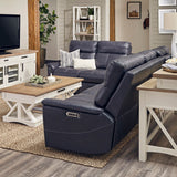 Parker House Parker Living Reed - Indigo Power Reclining Sofa Loveseat and Recliner Indigo Top Grain Leather with Match (X) MREE-321PHL-IND