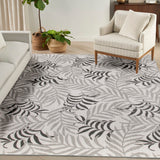 Nourison Garden Oasis GOA01 Machine Made Power-loomed Borderless Design Indoor/Outdoor Tropical Outdoor Rug Grey, Grey 100% Polypropylene 99446959232