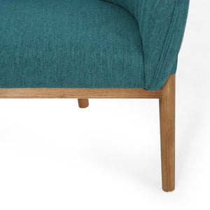 English Elm Loveseat Mid-century Modern Channel Tufted Upholstered Sofa with Rubberwood Tapered Legs 65780.00FT