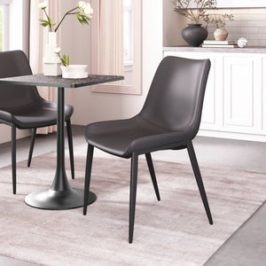 Zuo Modern Magnus Dining Chair Set Of 2 - Stylish Black Faux Leather With Durable Stainless Steel Legs Black 100% Polyurethane,Plywood,Steel 110776-zuo-modern