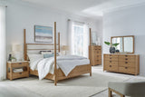 Parker House Escape - Bedroom King Poster Bed Glazed Natural Oak Rubberwood Solids / Oak Veneers BESC#1166-3