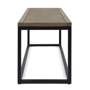 English Elm Christopher Knight Home® - JECO Industrial Wood and Metal Bench with Acacia Wood Seat and Black Iron Frame, Handcrafted Durable Finish Grey 62622.00WTCGRYBLK