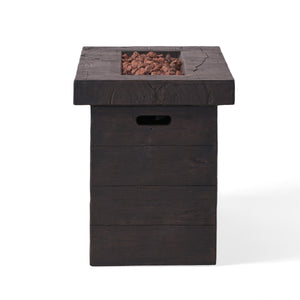 English Elm Custer Outdoor Rectangular Mgo Fire Pit 50000 Btu Patio Entertaining Table 61102.00BRN-50K
