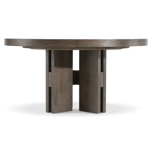 Bernhardt Bernhardt Outline Round Dining Table With Cassel Wire-Brushed Oak, Pedestal Base, 18" Leaf Expansion K2214