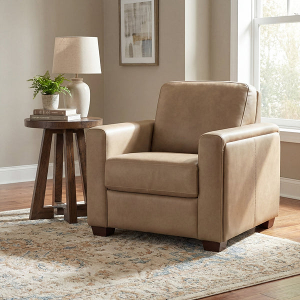 Hooker Furniture Griffin Top-grain Leather Accent Chair Transitional Tailored Seating for Living Rooms SS179-01-086