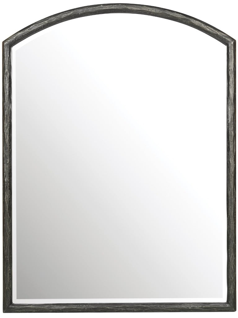 Hooker Furniture Driftwood Vertical Mirror With Textured Gray Metal Frame, Beveled Glass, Coastal Chic 36X48 Inches 6820-90004-95