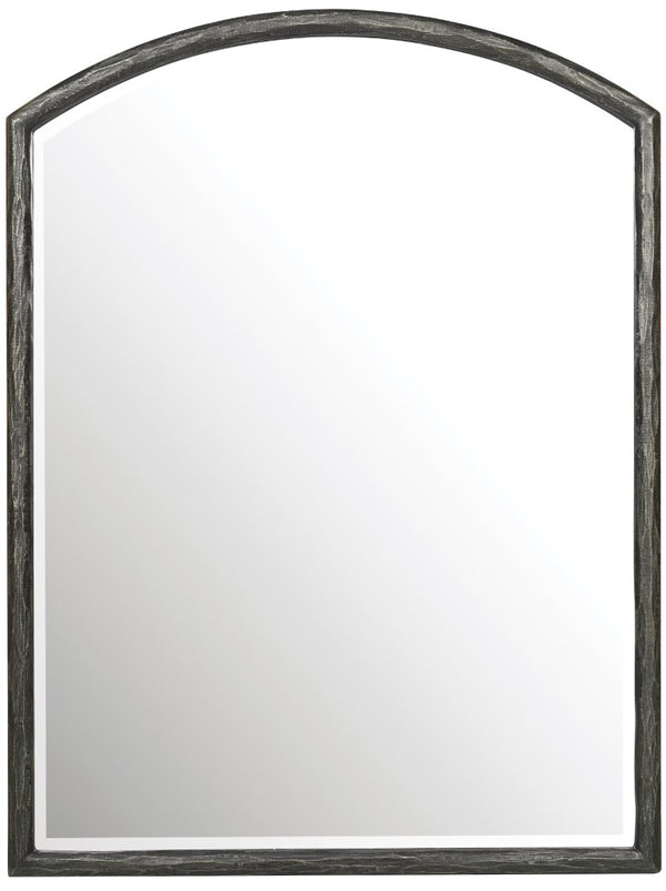Hooker Furniture Driftwood Vertical Mirror With Textured Gray Metal Frame, Beveled Glass, Coastal Chic 36X48 Inches 6820-90004-95