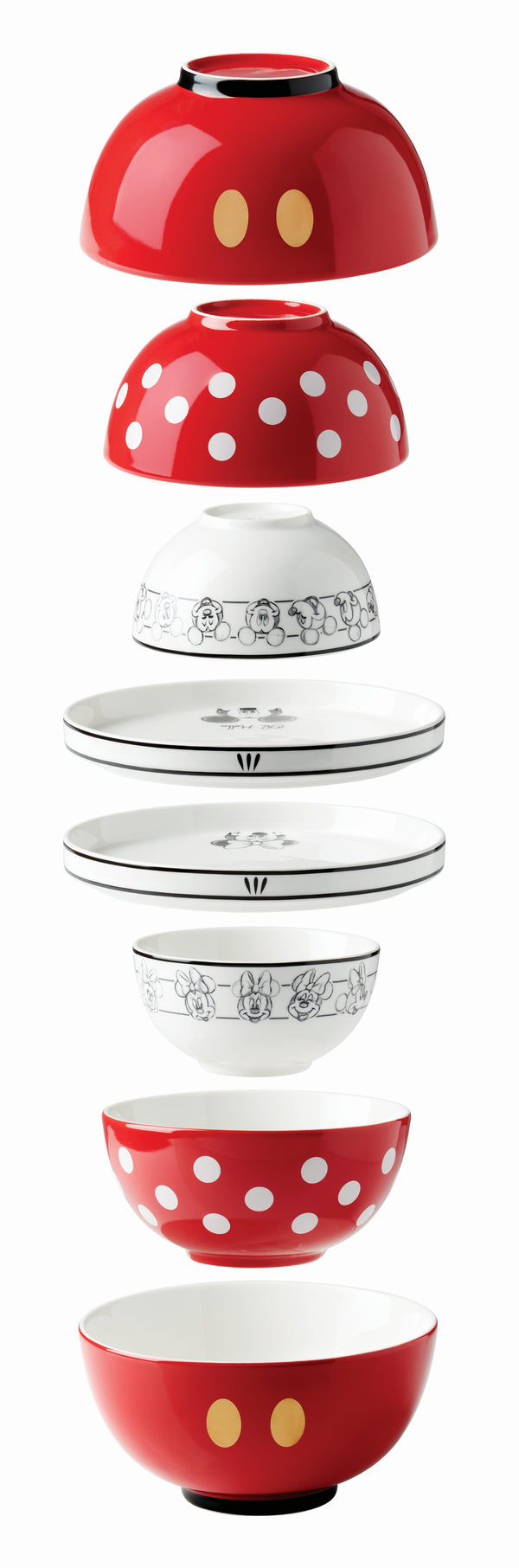 Lenox Disney Luna 8-Piece Nesting Dinnerware Set Red, RED PORCELAIN 893864