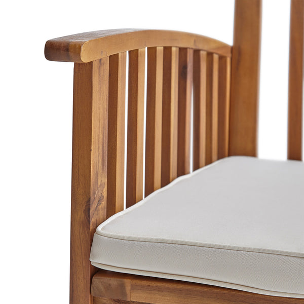 English Elm Christopher Knight Home® - CASA Acacia Dining Chair Set with Water-Resistant Cushions, Durable Solid Wood Patio Seating, Stylish Slat Design Brown 61720.00