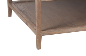 Porter Designs Lowell Solid White Oak Coffee Table With Storage, Versatile Style For Any Home Brown Wood 05-108-02-1920