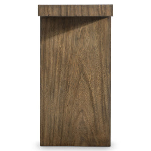 Bernhardt Bernhardt Tomas Solid Suar Wood Console Table with Sculptural Panels and Lower Shelf L25916