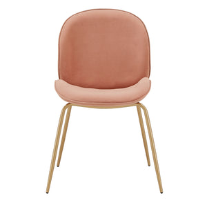 Homelegance By Top-Line Bridey Velvet Upholstered Gold Finish Dining Chairs (Set of 2) Gold Rubberwood