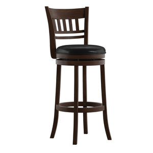 Homelegance By Top-Line Alessandro Faux Leather Lattice Back Swivel Bar Stool Black Rubberwood