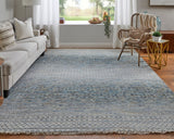 Feizy Rugs Branson Wool Hand Knotted Casual Rug Blue/Ivory/Brown 8'-6" x 11'-6"