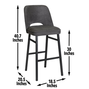 English Elm Steve Silver - Sarah Mid-Century Barstool Brown - Commercial-Grade Wood & Steel, 275 lb Capacity, No Assembly Required B081P157800