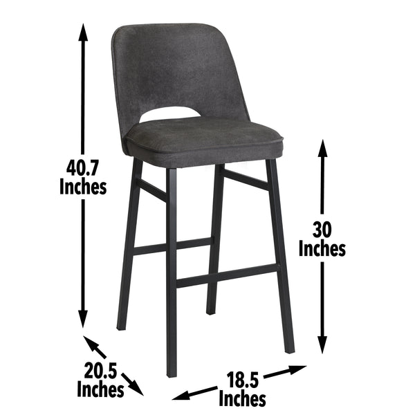 English Elm Steve Silver - Sarah Mid-Century Barstool Brown - Commercial-Grade Wood & Steel, 275 lb Capacity, No Assembly Required B081P157800
