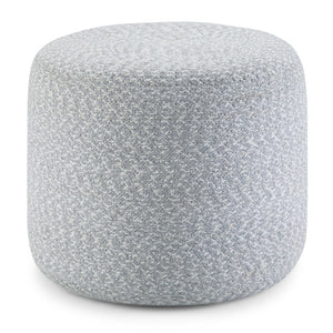 Hearth and Haven Zenithar Multi-functional Round Braided Pouf with Natural Pattern B136P159299 Light Blue