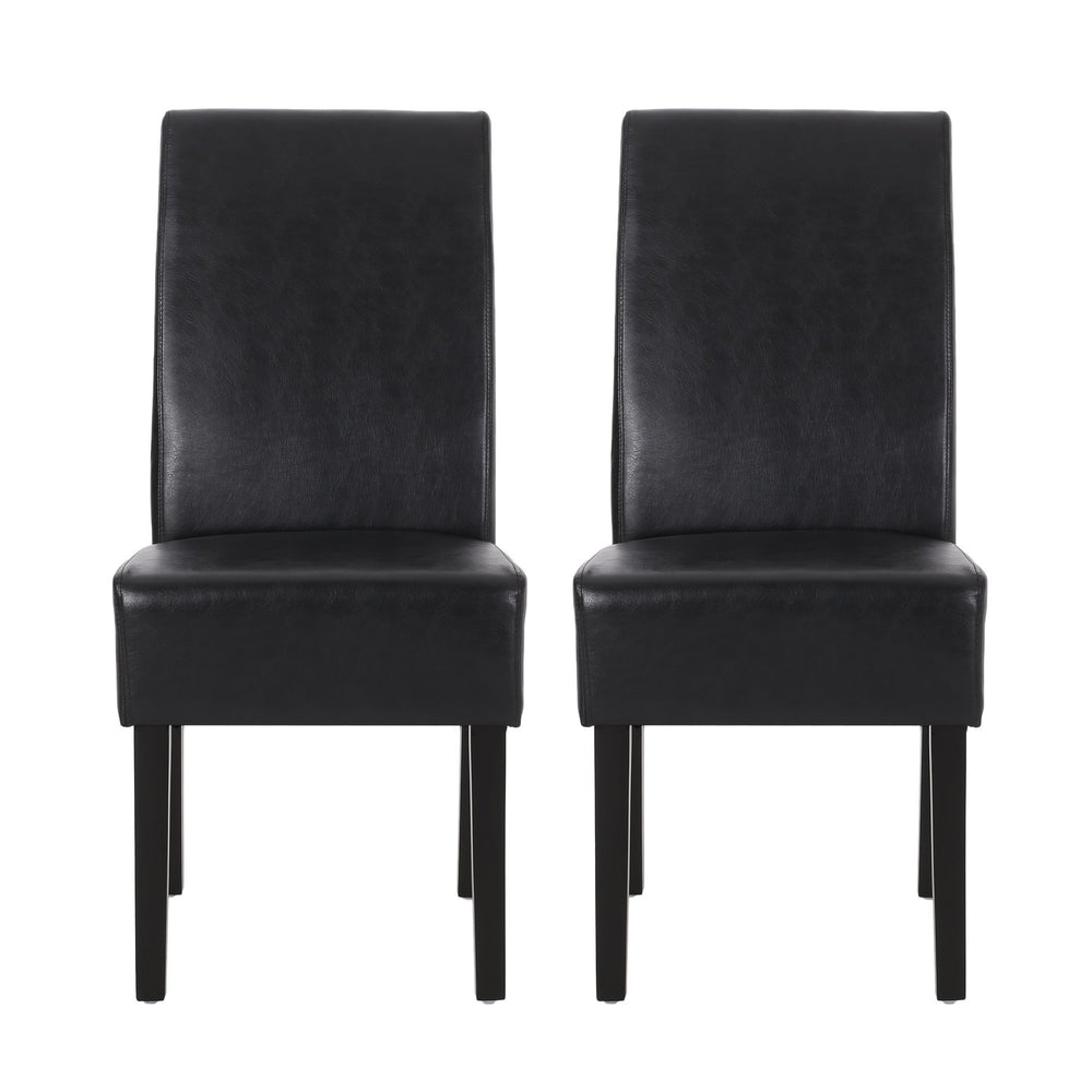 English Elm Dining Chair Set of 2 Upholstered Rubberwood Legs Minimalist Contemporary Seating 60162.00PUMDNT