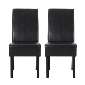 English Elm Dining Chair Set of 2 Upholstered Rubberwood Legs Minimalist Contemporary Seating 60162.00PUMDNT